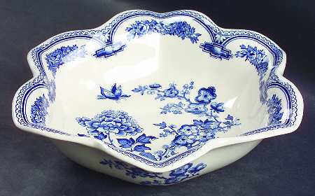 Manchu Blue Round Fluted Dessert Bowl