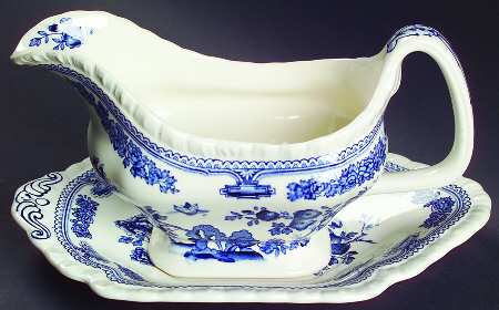Manchu Blue Gravy Boat & Underplate