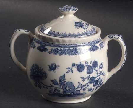 Manchu Blue Sugar Bowl & Lid