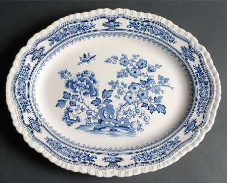 Manchu Blue 15" Oval Serving Platter