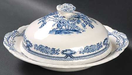 Manchu Blue Round Covered Butter
