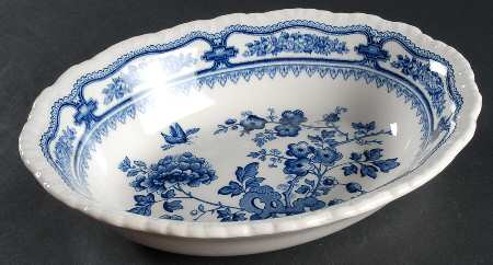 Manchu Blue 9" Oval Vegetable Bowl