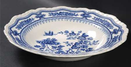Manchu Blue Large Rim Soup Bowl