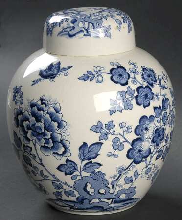 Manchu Blue Medium Prunus Jar & Lid