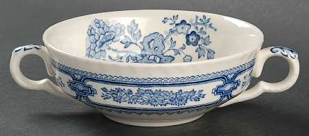 Manchu Blue Flat Cream Soup Bowl