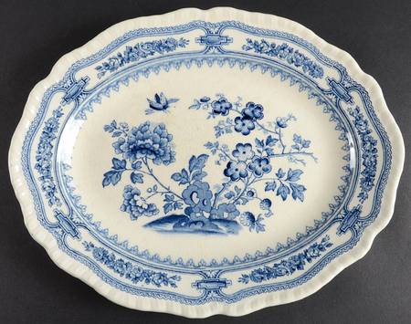 Manchu Blue 11" Oval Serving Platter