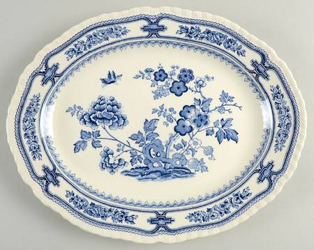 Manchu Blue 13" Oval Serving Platter