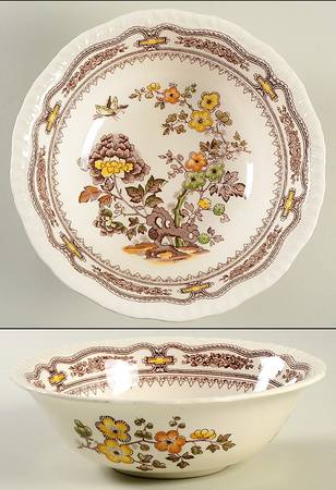 Manchu Brown Multicolor 8" Round Vegetable Bowl