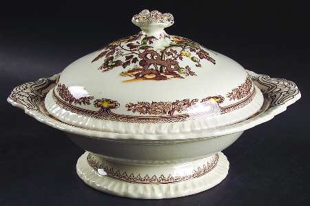 Manchu Brown Multicolor Round Covered Vegetable