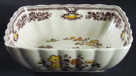 Manchu Brown Multicolor 8" Square Vegetable Bowl