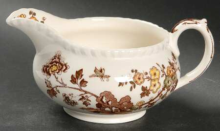 Manchu Brown Multicolor Round Gravy Boat