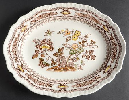 Manchu Brown Multicolor 11" Oval Serving Platter