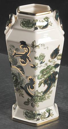 Mandalay Chartreuse (Gold Accent & Trim) 8" Lotus Vase