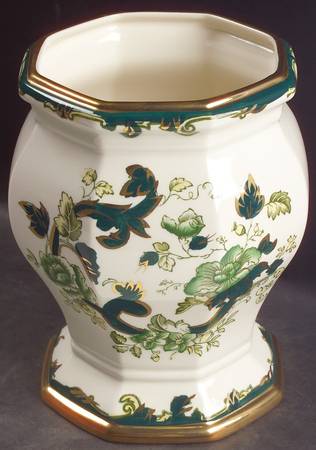 Mandalay Chartreuse (Gold Accent & Trim) 7" Octagonal Vase