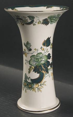 Mandalay Chartreuse (Gold Accent & Trim) 8" Trumpet Vase