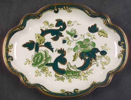 Mandalay Chartreuse (Gold Accent & Trim) Rose Tray 8"