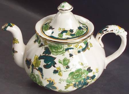 Mandalay Chartreuse (Gold Accent & Trim) Teapot & Lid