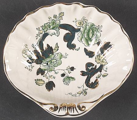 Mandalay Chartreuse (Gold Accent & Trim) Shell Shaped Dish
