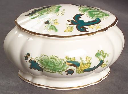 Mandalay Chartreuse (Gold Accent & Trim) Oval Box & Lid
