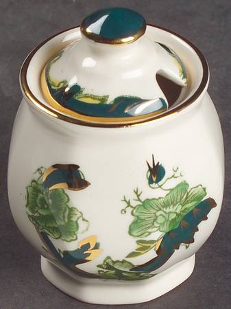 Mandalay Chartreuse (Gold Accent & Trim) Mustard Jar & Lid