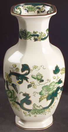 Mandalay Chartreuse (Gold Accent & Trim) 12" Indian Vase