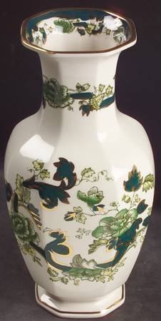 Mandalay Chartreuse (Gold Accent & Trim) 10" Indian Vase