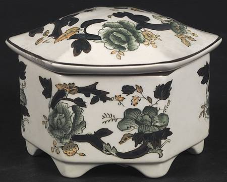 Mandalay Chartreuse (Gold Accent & Trim) Hexagonal Box & Lid
