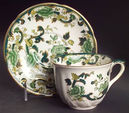 Mandalay Chartreuse (Gold Accent & Trim) Breakfast Cup & Saucer Set