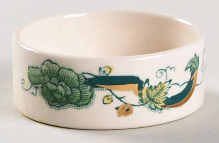 Mandalay Chartreuse (Gold Accent & Trim) Miniature Round Box, No Lid