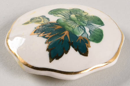 Mandalay Chartreuse (Gold Accent & Trim) Lid for Miniature Round Box