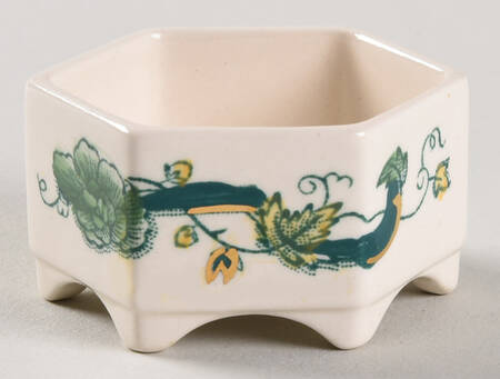 Mandalay Chartreuse (Gold Accent & Trim) Miniature Hexagonal Box, No Lid