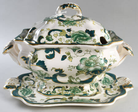 Mandalay Chartreuse (Gold Accent & Trim) Tureen & Lid w/Underplate