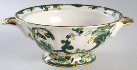 Mandalay Chartreuse (Gold Accent & Trim) Round Vegetable No Lid