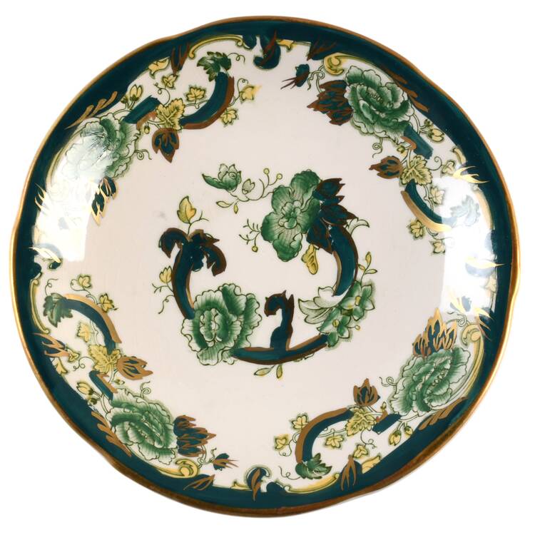 Mandalay Chartreuse (Gold Accent & Trim) Saucer for Flat Cup
