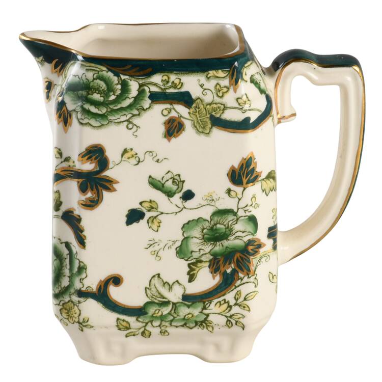 Mandalay Chartreuse (Gold Accent & Trim) Square Creamer