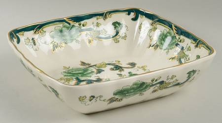 Mandalay Chartreuse (Gold Accent & Trim) 9" Square Vegetable Bowl