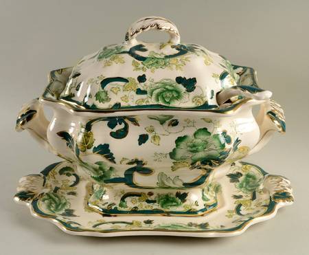Mandalay Chartreuse (Gold Accent & Trim) Tureen & Lid w/Ladle & Underplate