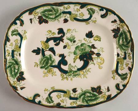 Mandalay Chartreuse (Gold Accent & Trim) 11" Oval Serving Platter