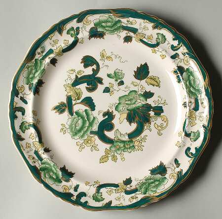 Mandalay Chartreuse (Gold Accent & Trim) 13" Chop Plate (Round Platter)