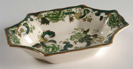 Mandalay Chartreuse (Gold Accent & Trim) Medium Sweet Meat Dish