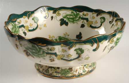 Mandalay Chartreuse (Gold Accent & Trim) Bruges Footed Salad Bowl