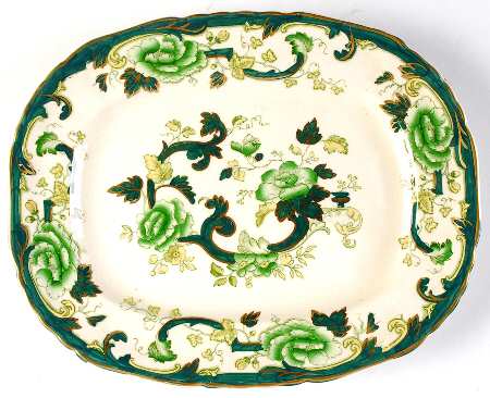 Mandalay Chartreuse (Gold Accent & Trim) 12" Rectangular Serving Platter