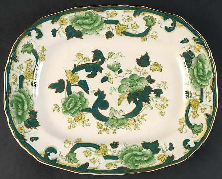 Mandalay Chartreuse (Gold Accent & Trim) 11" Rectangular Serving Platter