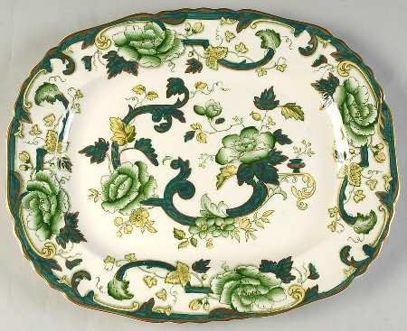 Mandalay Chartreuse (Gold Accent & Trim) 13" Rectangular Serving Platter