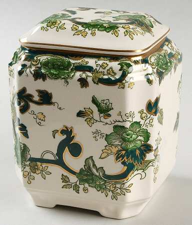 Mandalay Chartreuse (Gold Accent & Trim) Fan Jar & Lid