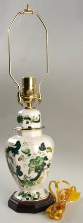 Mandalay Chartreuse (Gold Accent & Trim) Petit Tokyo Electric Lamp Base
