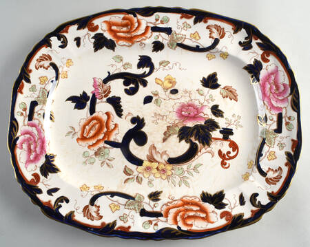 Mandalay Blue Multicolor 17" Oval Serving Platter
