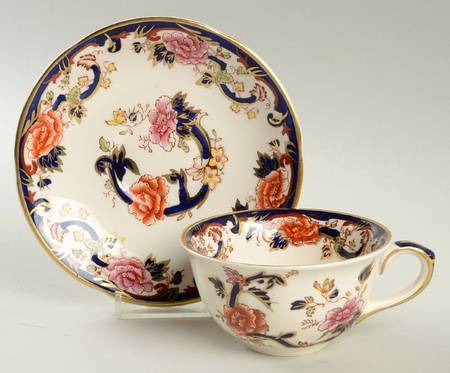 Mandalay Blue Multicolor Flat Cup & Saucer Set