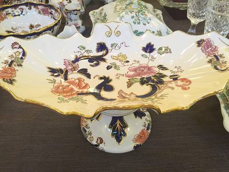 Mandalay Blue Multicolor Oval Compote (Height X Length)