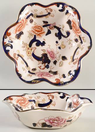 Mandalay Blue Multicolor Round Fluted Dessert Bowl